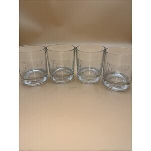 Set of 4 KETEL ONE Vodka Rocks Glasses Embossed Crest Italy 10 oz. thick base
